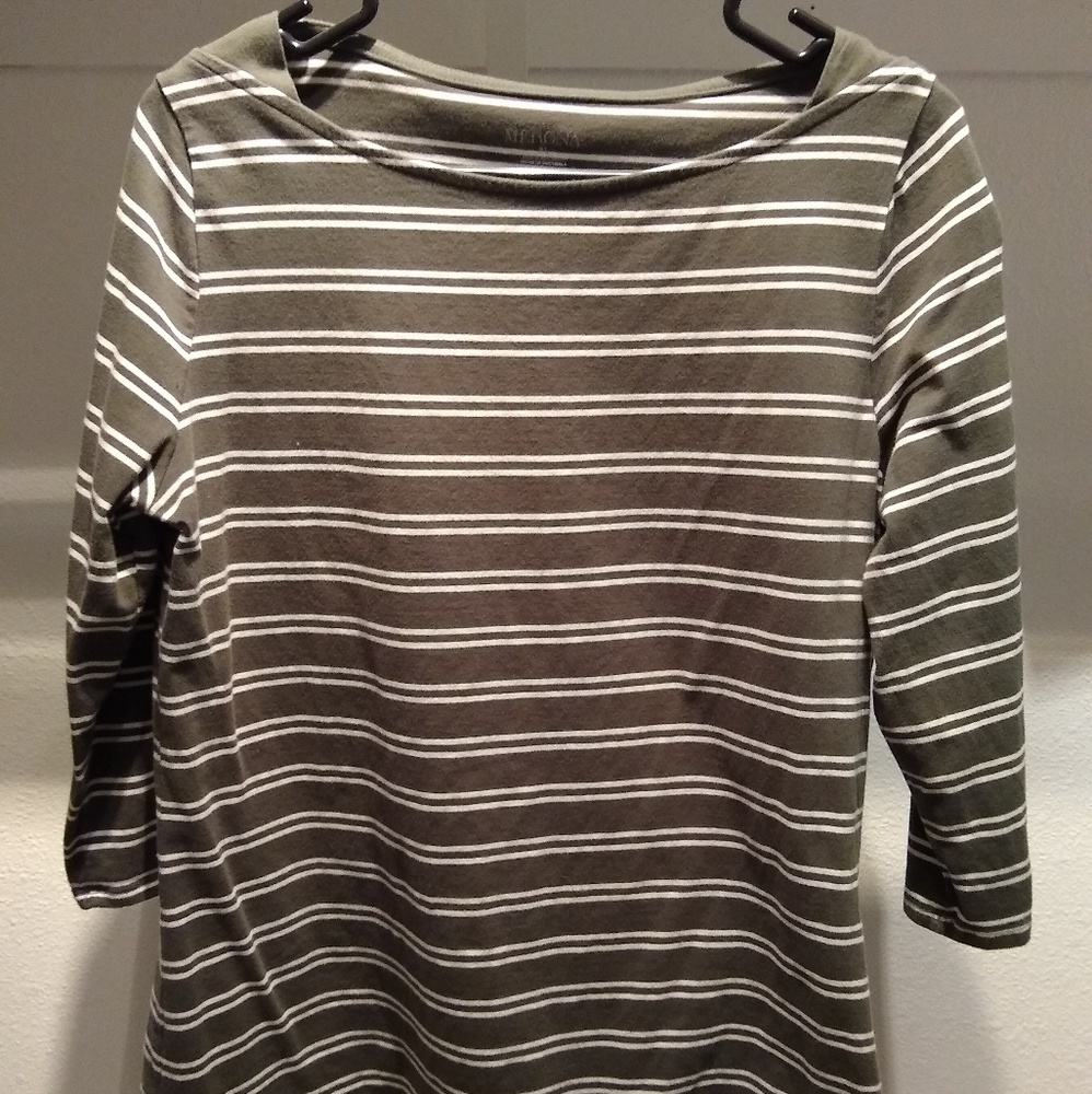 Merona Striped Boat-neck 3/4" Sleeve Shirt